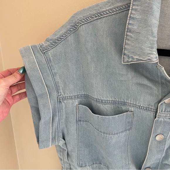 Tamnoon Denim.. Short Sleeve Short Romper, NWT Size M - Picture 5 of 13